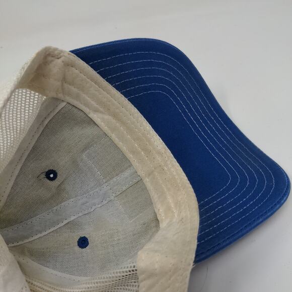 BEC Snapback Meshback Hat Embroidered Logo American Flag Blue White - Picture 11 of 11